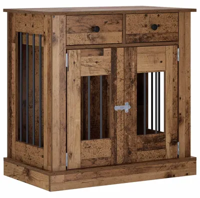 Immagine prodotto di vidaXL Mobile per trasportino per cani, legno massello riciclato, 80 x 47,5 x 80 cm, materiale in legno