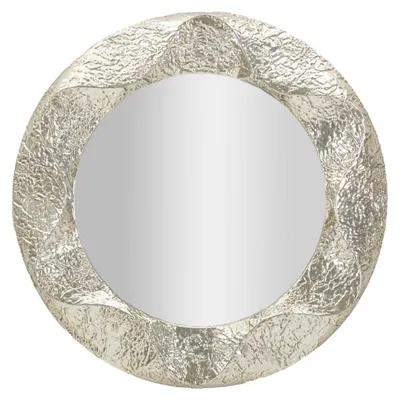 Obrázok produktu pre Kruhové nástenné zrkadlo Argelux s rámom z tepaného strieborného železa, 112 cm