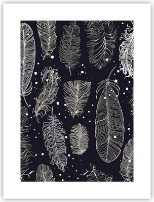 Produktbild von Poster - Poster ohne Rahmen - Federn Grafiken Gliederung - 30x40 cm - Wand Bild - Wanddeko - Wandbilder - Kunstposter - Wandposter - Bilder - Kunstdruck - Wanddekoration - Wandbild - P2XPA30x40-4244