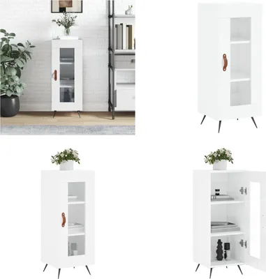 Produktbild von vidaXL Sideboard Hochglanz Weiß 34,5x34x90 cm Holzwerkstoff - Sideboard - Sideboards - Schrank - Aufbewahrungsschrank