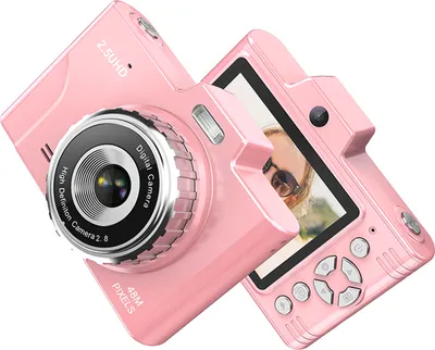 Produktbild von 2,5K Digitalkamera, Digitale Videokamera, Kinderkamera, 48MP CCD-Kamera, 2,8-Zoll-Bildschirm, 16-facher Zoom, Anti-Shake, integriertes LED-Fuelllicht, Akku, Geburtstags- und Weihnachtsgeschenk fuer Teenager, Studenten, Freunde