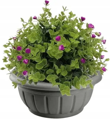 Obrázek produktu pro Obal na květináč 26 cm kulatá miska grafitová dekorativní