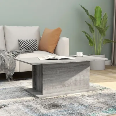 Produktbild von Eleganten-Stil Beistelltisch ,Wohnzimmertisch Couchtisch Grau Sonoma 102x55,5x40 cm Holzwerkstoff DE57298