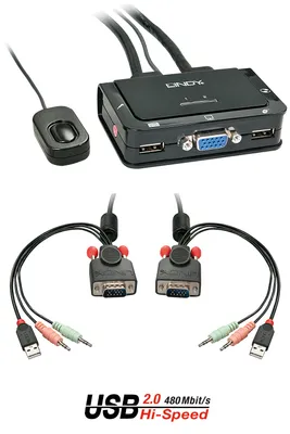 Image de LINDY KVM Switch Compact 2 Port VGA USB 2.0 & Audio