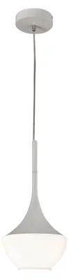 Zdjęcie produktu dla Lampa wisząca Apollo z metalu i białego szkła dmuchanego - nowoczesny design, E27, regulowana konstrukcja 2000 mm, idealna do oświetlenia wnętrz