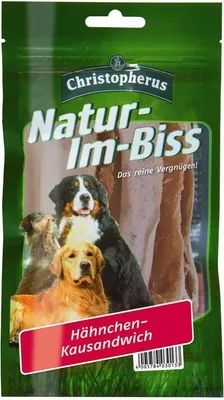 Produktbild von Christopherus Natur-Im-Biss Hähnchen-Kausandwich, Snacks, Hund, Adult, Huhn, 70 g