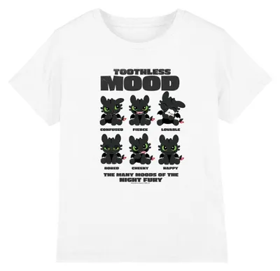 Immagine prodotto di Magia di Dragon: T-shirt per bambini "Umore di Toothless" (TV37389) (bianca)