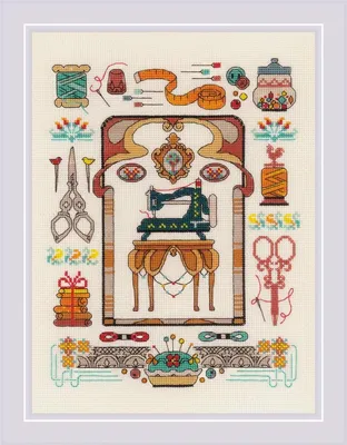 Produktbild von Riolis Kreuzstich Set "Lieblingshobby", Zählmuster, 18x24cm