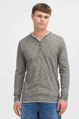 Produktbild von SOLID SDBelagos Herren Longsleeve Langarmshirt Shirt mit Grandad-Ausschnitt 100% Baumwolle Regular fit