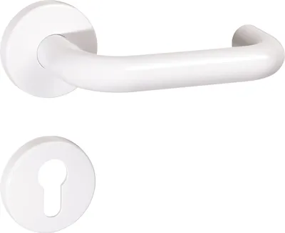 Produktbild von Hewi Rosetten-Drückergarnitur 111R / 305.20R / 306.23NR FBM Riegel Vierkant 8mm TS38,1-43mm lichtgrau - 111R02.130 97