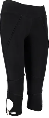 Produktbild von 3/4 Damen Leggings, Psytrance Goa Leggings, Yogahose - Schwarz, Elasthan,Baumwolle, Größe: S