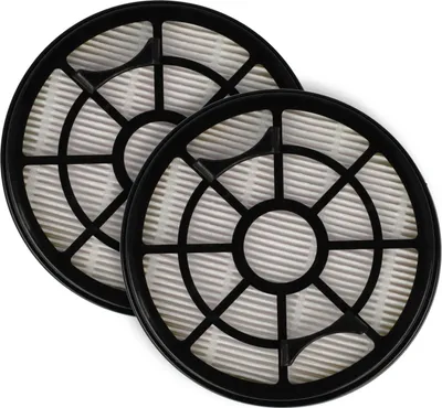 Two vacuum cleaner filters are presented on a white background.