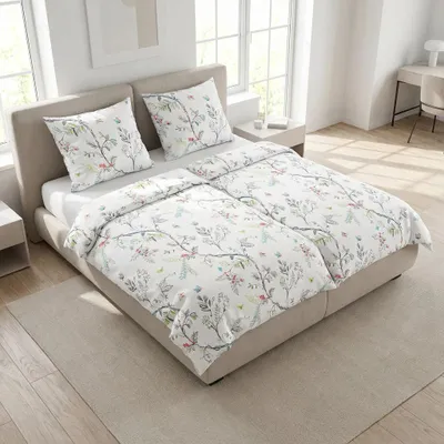 Produktbild von P.K. Collection Bettwäsche Satin -  Schmetterling weiß  135 x 200 cm Schmetterling, weiß