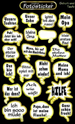 Produktbild von Sticker Geburt und Taufe Motiv 9 Stickerkarten lustige Sprüche 10,7x17 cm