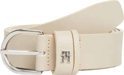 Image de Ceinture pour femmes Tommy Hilfiger, modèle Essential Effortless, largeur de 3 cm, avec boucle à épingle, couleur beige