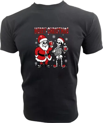 Immagine prodotto di Maglietta PAULGOS da uomo "Scheletro con Babbo Natale