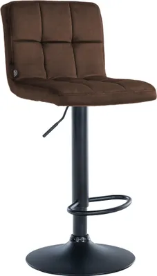 Produktbild von CLP Barhocker Peru Samtbezug höhenverstellbar drehbar mit Rückenlehne braun Gestell Farbe schwarz