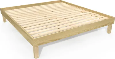 Productafbeelding van Queensize bed, 180x200 cm, massief hout, comfortabel - kleur: honing