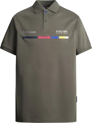 Produktbild von Red Bull Racing Graphic Print Logo Polo Kurzarm-poloshirt Grün,Grau M Mann Grün,Grau M
