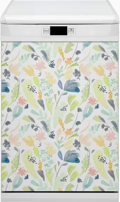 Produktbild von Magnet Folie für Geschirrspüler Küche Magnetmatte 45x80 cm  Nachbildung Geschirrspüle  - Blumen
