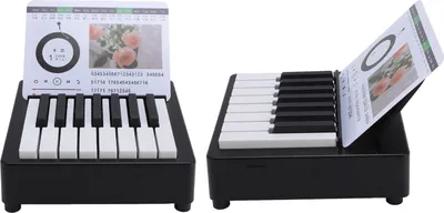 Zdjęcie produktu dla Miniaturowy kalendarz biurkowy z pianinem, innowacyjna, muzyczna ozdoba na biurko, czarna