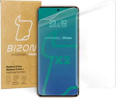 Produktbild von Bizon Glass Hydrogel Displayschutzfolie für Realme 11 Pro / 11 Pro +, 2 Stück