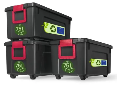 Produktbild von Iris Ohyama, große Kunststoff-Aufbewahrungsbox, 75 l Garagen-Aufbewahrungsbox, 3