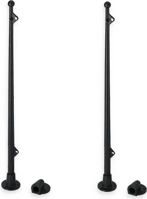 Produktbild von 2x Flaggenstock für Boote, 29 cm Abnehmbar Kunststoff Schwarz, zum befestigen einer Flagge