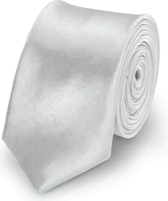 Produktbild von Krawatte Hellgrau slim aus Polyester einfarbig uni schmale 5 cm