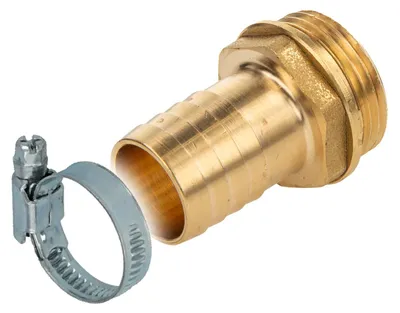 Produktbild von tecuro Sauger Schlauchtülle Ø 25 mm x 1 Zoll AG und W4 Schlauchschelle 25-40 mm