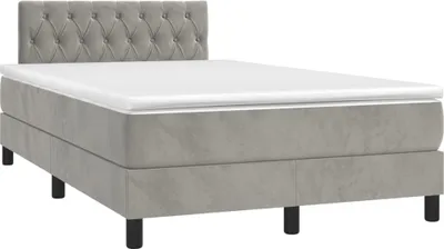 Immagine prodotto di vidaXL Letto a molle con materasso grigio chiaro 120x200 cm in velluto