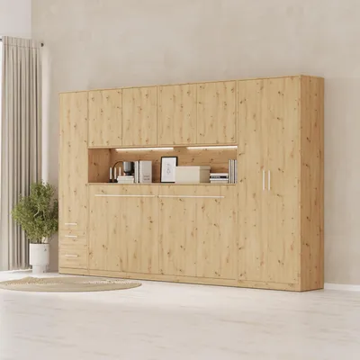 Produktbild von SMARTBett Schrankbett Set mit 90-Schrankbett Standard H Wildeiche