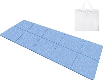Produktbild von Faltbare Yogamatte für Reisen, leicht und zusammenfaltbar (183x61x0,4 cm), rutschfeste Sport- und Fitnessmatte für Pilates mit Tragetasche, ideal für
