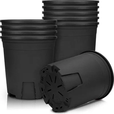 Produktbild von Famanu Pflanzenpot mit Wurzelkontrolle für Setzlinge - 5er Set - 14,2 cm - schwarz