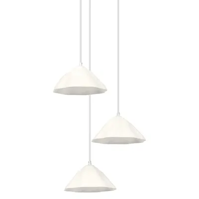 Produktbild von LEDVANCE weiße 3-flammige Nachbildung Lotusblatt Metall- und Pappmaché-Hängelampe, E14, 1562 mm Länge, Lampenschirm aus recyceltem Material, nachhaltig dank austauschbarer Lichtquelle, einfache Installation