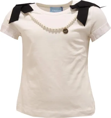 Produktbild von 3868T LANVIN Elfenbein Baumwolle Perlenkette T-Shirt Kind