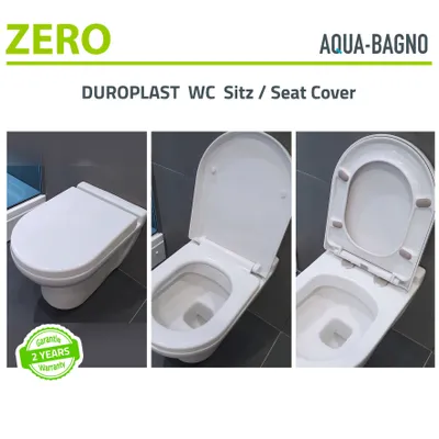 Produktbild von Aqua Bagno WC-Sitz Zero, D-Form weiß.  Duroplast, Absenkautomatik, Soft Close Funktion,