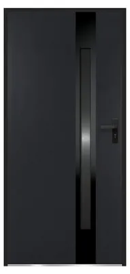Produktbild von Stahltür, einteilig, Edelstahl, Maße: 207 x 100 cm, getöntes Glas, Farbe: Anthrazit und Schwarz, Stärke: 68 mm, Ausführung: linke Tür, Marke: BRAGA