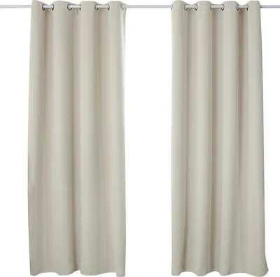 Produktbild von WOLTU Vorhang Blickdicht mit Ösen Thermovorhang Kälteschutz 2er Set Verdunklungsvorhänge Wärmeisolierend Gardinen , 250g/m² Dicke Thermogardine Beige, 135x225 cm