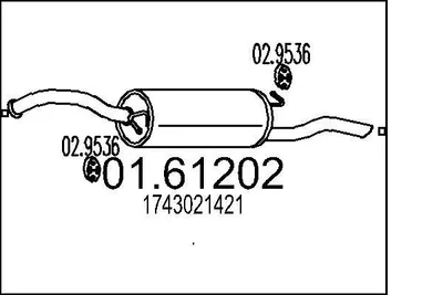 Produktbild von MTS 01.61202 Endschalldämpfer für TOYOTA Yaris Verso (P2) Auspuff