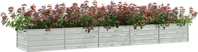 Produktbild von "im Sonderangebot"Garten-Hochbeet - CLORIS - Pflanzkasten - 400x80x45 cm Verzinkter Stahl Silber - DEMöbel9678713