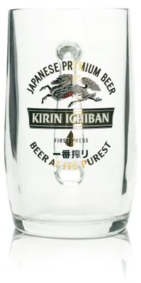 Produktbild von Kirin Ichiban Bier Glas 0,5l Krug japanisches Beer Seidel Gläser Henkel Sammler