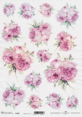 Obrázok produktu pre ITD ryžový papier decoupage remeselný papier mäkká papierová obrúsková technika, kvety R1689