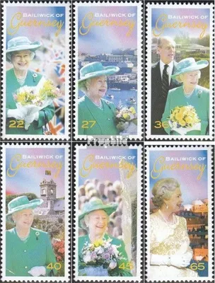 Produktbild von Briefmarken GB - Guernsey 2002 Mi 926-931 (kompl.Ausg.) postfrisch Thronbesteigung