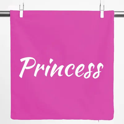 Produktbild von Huuraa Kissenbezug Princess Schriftzug 40x40cm Fuchsia Baumwolle Dekokissenbezug Geschenkidee
