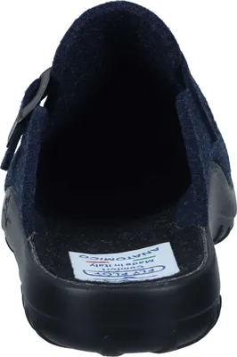 Produktbild von Fly Flot Herren Pantoffel Hausschuh Schnalle Filz Clog 220053, Größe:44 EU, Farbe:Blau