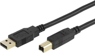 Produktbild von ViVanco™High-grade USB 2.0 certified connection cable, 3.0 m, black, 3 m, USB A, USB B, 0,48 Gbit/s, Schwarz
