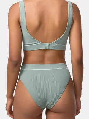 Zdjęcie produktu dla TYLKO damskie majtki retro, 2 sztuki w opakowaniu – kolor khaki/biały – rozmiar 36-38