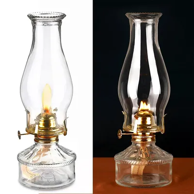 Produktbild von Öllampen, 2 Stück Petroleumlampe, Retro Petroleumlampen, alte Öllampen, alte Laternen, Glaslampen, Dekolampen, Stimmungslampen, 34x12,5x12,5cm
