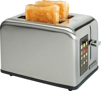 Produktbild von Bourgini - Digitaler Toaster - Toaster mit Touchscreen - Digitalanzeige - 6 Heizstufen - 2 extrabreite Brotschlitze